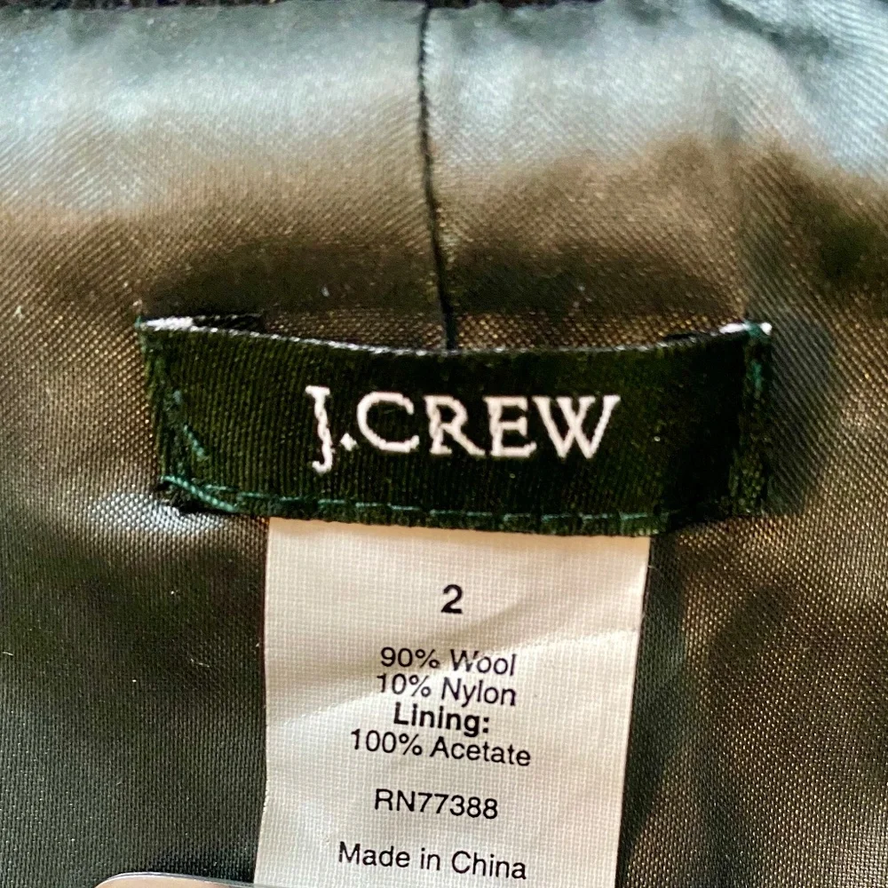 Vintage Women’s J. Crew Black Wool Coat Size 2 - Picture 7 of 9